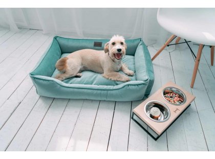 Фото - лежаки, матрасы, коврики и домики Harley & Cho DREAMER VELOUR TIFFANY лежак для собак (велюр), мятный