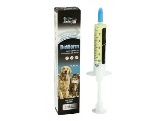 Фото - от глистов AnimAll VetLine DEWORM антигельминтный препарат для собак и кошек, суспензия