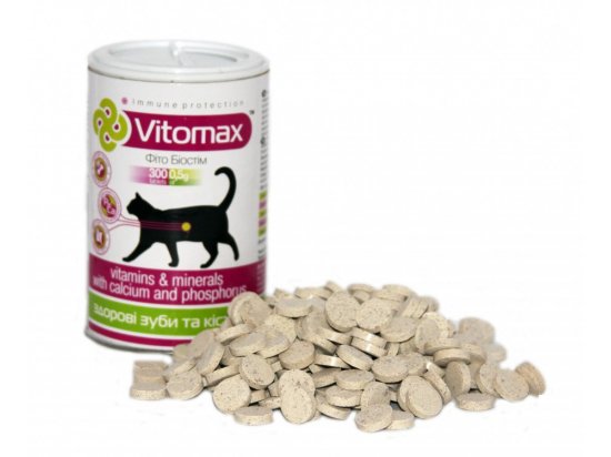 Фото - вітаміни та мінерали Vitomax Вітаміни для зубів та кісток котів з кальцієм та фосфором