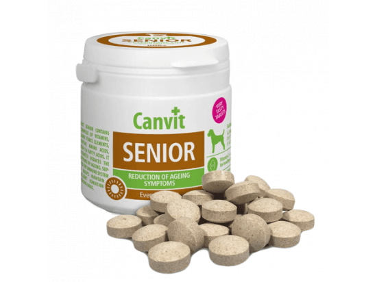 Фото - витамины и минералы Canvit Senior (Сеньйор) таблетки с Омега-3 и Омега-6 для собак от 7 лет