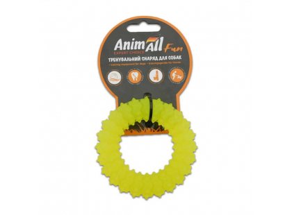 Фото - іграшки AnimAll Fun іграшка для собак КІЛЬЦЕ З ШИПАМИи, жовтий