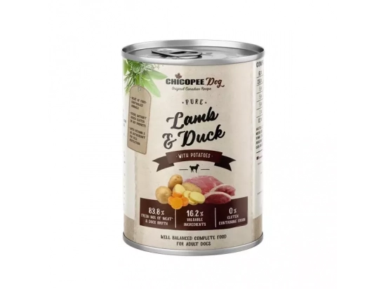 Фото - влажный корм (консервы) Chicopee PURE ADULT LAMB & DUCK консервы для взрослых собак ЯГНЕНОК И УТКА
