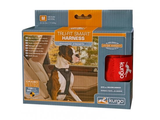 Фото - амуниция Kurgo Tru-Fit Smart Dog Car Harness универсальная автомобильная шлея для собак, красный