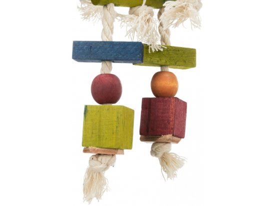 Фото - іграшки Trixie Дерев'яна іграшка для птахів зі шкірою та канатом (58985)