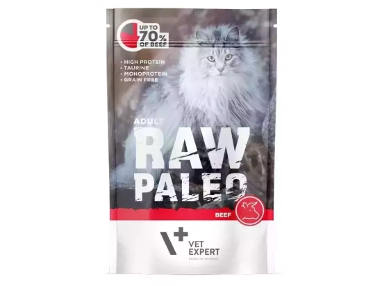 Фото - влажный корм (консервы) Vet Expert Raw Paleo (Роу Палео) Adult Cat Beef влажный корм для кошек ГОВЯДИНА