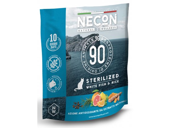 Фото - сухий корм Necon Natural Wellness Sterilized White Fish & Rice сухий корм для стерилізованих котів БІЛА РИБА І РИС