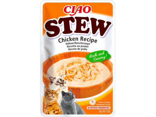 Фото - вологий корм (консерви) Inaba Cat Ciao Stew Chicken вологий корм для котів вершкове рагу КУРКА