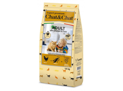 Фото - сухий корм Gheda Expert Premium Chat&Chat Adult Chicken & Peas сухий корм для котів КУРКА та ГОРОХ