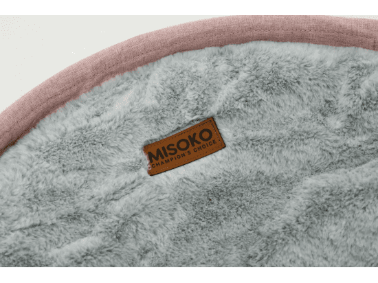 Фото - спальные места, лежаки, домики Misoko&Co (Мисоко и Ко) Pet Bed Round Plush складной круглый лежак для животных, плюш, РОЗОВЫЙ