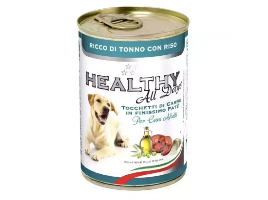 Фото - вологий корм (консерви) Healthy All Days TUNA & RICE вологий корм для собак ТУНЕЦЬ з РИСОМ