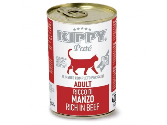 Фото - вологий корм (консерви) Kippy (Кіпі) PATE BEEF консерви для кішок (ЯЛОВИЧИНА), паштет 400 г