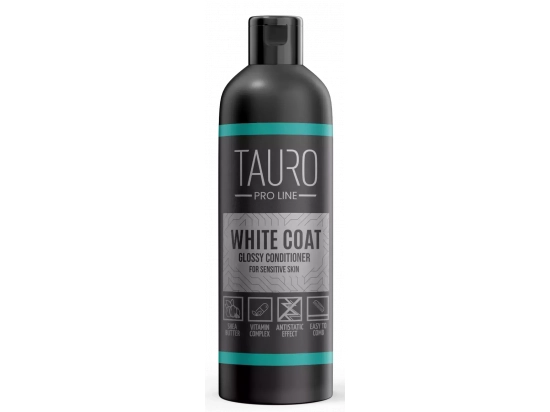 Фото - повседневная косметика Tauro (Тауро) Pro Line White Coat Glossy Conditioner Кондиционер для разглаживания и увлажнения шерсти собак и кошек с белой шерстью