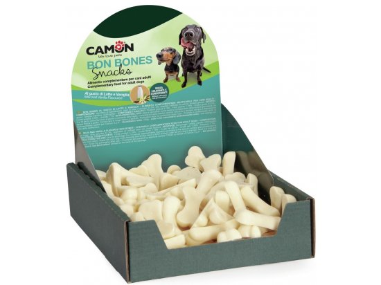 Фото - ласощі Camon (Камон) Vanilla Bons Snack ласощі кісточки для собак МОЛОКО та ВАНІЛЬ