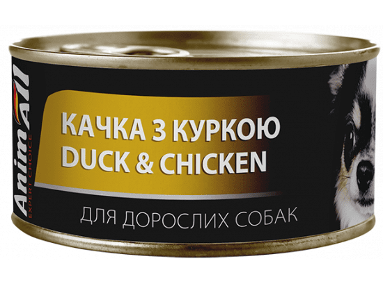 Фото - вологий корм (консерви) AnimAll Duck & Chicken вологий корм для собак КАЧКА і КУРКА в желе