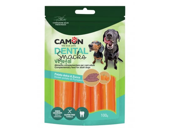 Фото - ласощі Camon (Камон) Dental Snack Sweet Potato & Pumpkin ласощі палички для собак БАТАТ та ГАРБУЗ