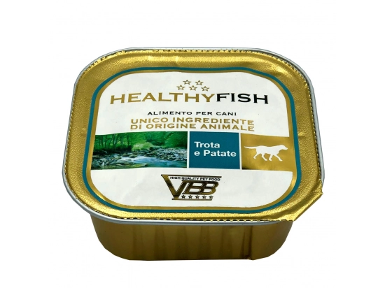 Фото - вологий корм (консерви) Healthy Fish TROUT & POTATOES вологий корм для собак ФОРЕЛЬ та КАРТОПЛЯ, паштет