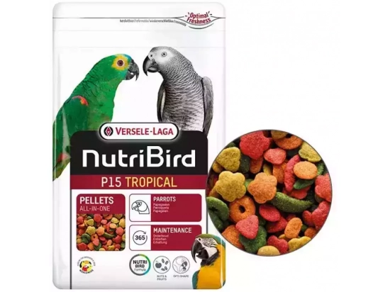 Фото - корм для птиц Versele-Laga NUTRIBIRD P15 Tropical корм для крупных попугаев ОРЕХИ И ФРУКТЫ
