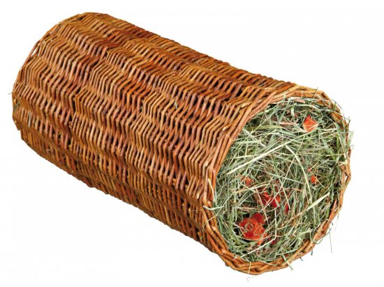 Фото - аксессуары Trixie Деревянный плетенный туннель с сеном и морковью для грызунов (60777)