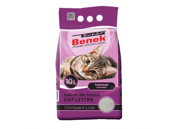 Фото - наполнители Super Benek (Супер Бенек) COMPACT LINE LAVENDER бентонитовый компактный наполнитель для кошачьего туалета АРОМАТ ЛАВАНДЫ