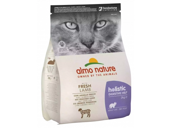Фото - сухой корм Almo Nature Holistic DIGESTIVE HELP ADULT CAT WITH FRESH LAMB сухой корм для взрослых кошек c чувствительным пищеварением ЯГНЕНОК