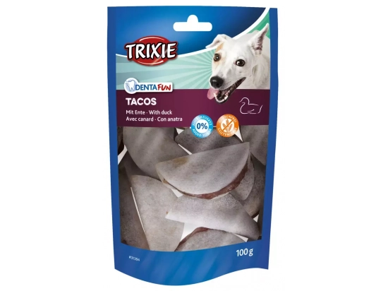 Фото - ласощі Trixie Denta Fun Duck Tacos ласощі для собак Тако з качкою