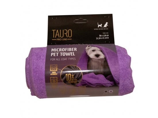 Фото - рушники Tauro (Тауро) Pro Line рушник для собак з мікрофібри, фіолетовий