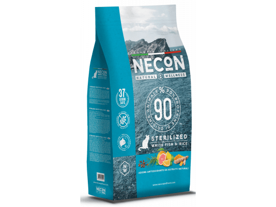 Фото - сухий корм Necon Natural Wellness Sterilized White Fish & Rice сухий корм для стерилізованих котів БІЛА РИБА І РИС