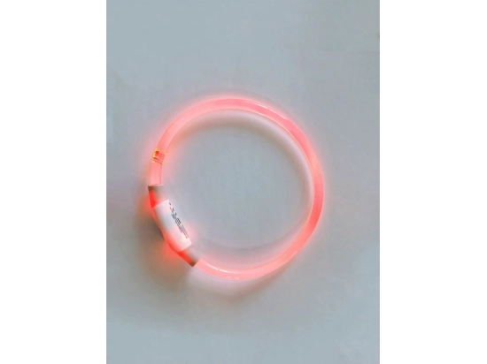 Фото - амуніція Trixie USB Flash Light Ring нашийник для собак, що світиться, прозорий, різнокольоровий