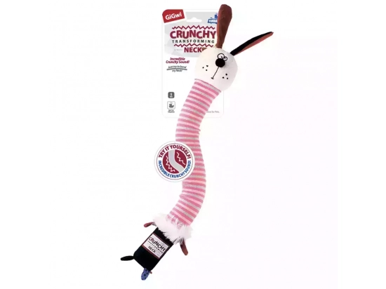 Фото - іграшки GiGwi (Гігві) Crunchy ЗАЄЦЬ іграшка для собак з хрусткою шиєю та пищалкою, 28 см