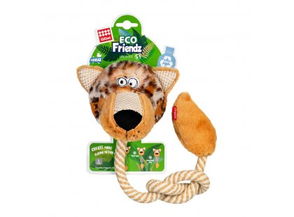 Фото - игрушки GiGwi (Гигви) Eco Friendz ЛЕОПАРД игрушка для собак с пищалкою и веревкой