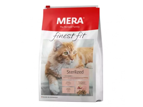 Фото - сухий корм Mera (Мера) Finest Fit Sterilized сухий корм для стерилізованих котів ПТИЦЯ та ЖУРАВЛИНА