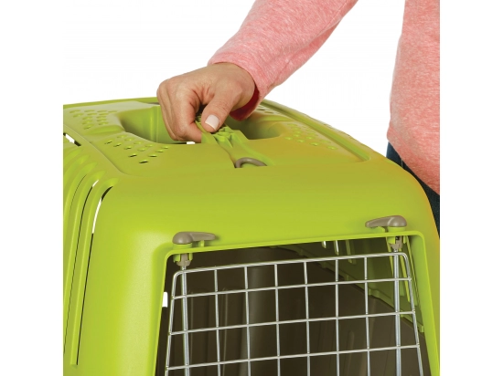 Фото - переноски, сумки, рюкзаки Pratiko (Пратіко) Pet Carrier переноска для тварин, ДВЕРI МЕТАЛ, салатовий