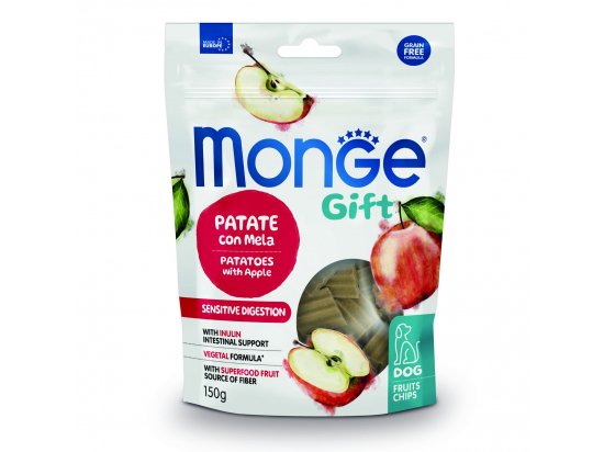Фото - лакомства Monge Dog Gift Sensitive Digestion Adult Fruit Chips Potatoes & Apple лакомство для собак с чувствительным пищеварением КАРТОФЕЛЬ и ЯБЛОКИ