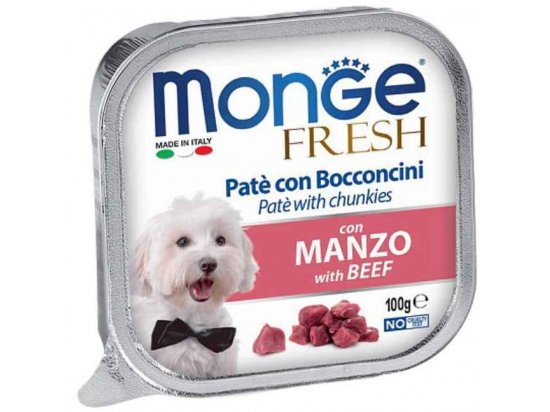 Фото - вологий корм (консерви) Monge Dog Fresh Adult Beef вологий корм для собак ЯЛОВИЧИНА, паштет