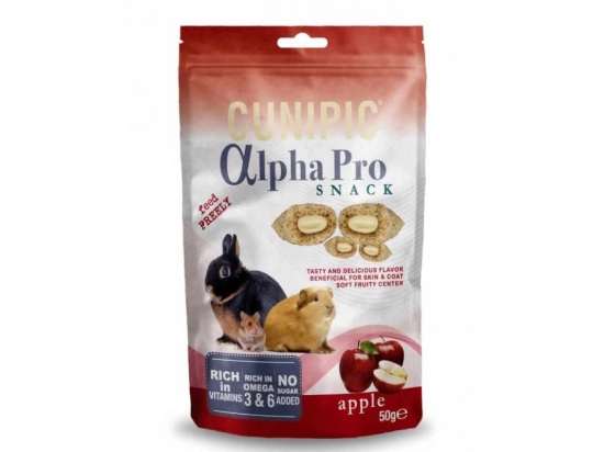 Фото - ласощі Cunipic (Куніпік) Alpha Pro Snack ласощі - подушечки з кремовою начинкою ЯБЛУКО