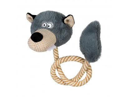 Фото - іграшки GiGwi (Гігві) Eco Friendz ВОВК іграшка для собак з пищалкою та мотузкою