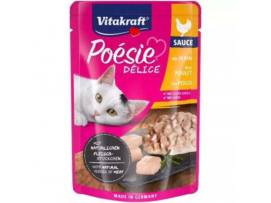 Фото - вологий корм (консерви) Vitakraft (Вітакрафт) Poesie Delice вологий корм для котів, курка в соусі