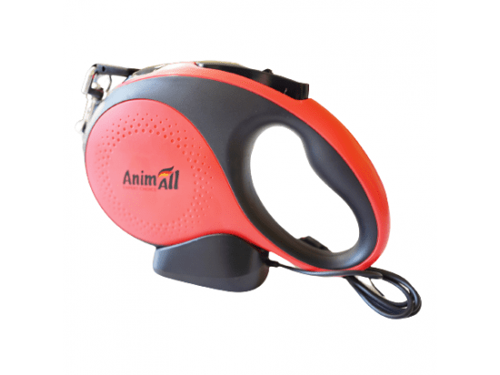 Фото - рулетки AnimAll Поводок-рулетка с LED-фонариком, красно-черный