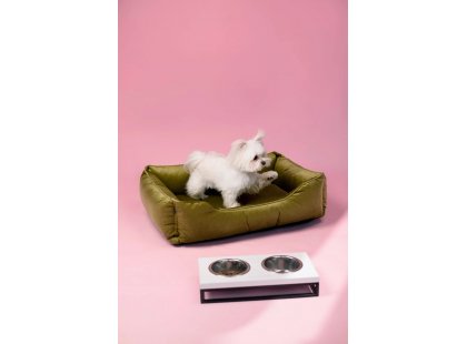 Фото - лежаки, матрасы, коврики и домики Harley & Cho DREAMER VELOUR OLIVE лежак для собак (велюр), оливковый