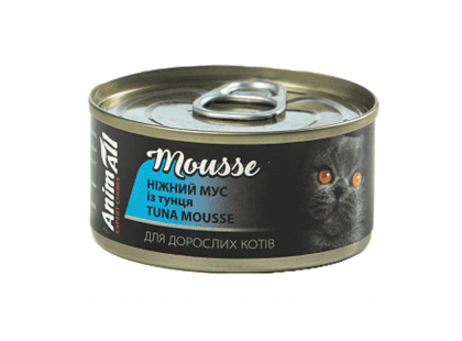 Фото - вологий корм (консерви) AnimAll Mousse Tuna вологий корм для котів ТУНЕЦЬ, мус