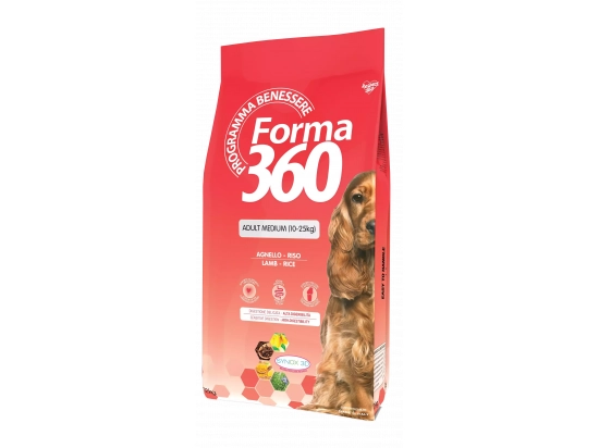 Фото - сухой корм Forma 360 (Форма 360) Adult Medium Dog Lamb & Rice сухой корм для взрослых собак средних пород ЯГНЕНОК и РИС