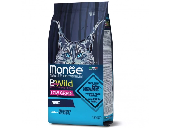 Фото - сухой корм Monge Cat BWild Adult Anchovies сухой корм для взрослых кошек АНЧОУСЫ