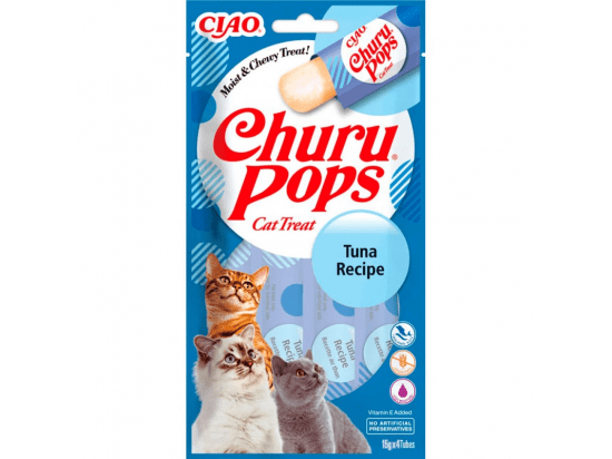 Фото - ласощі Inaba Cat Churu Pops Tuna ласощі для котів желейні палички ТУНЕЦЬ