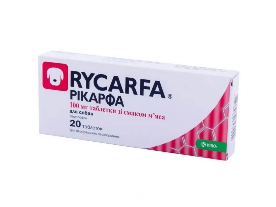 Фото - від запалень та болю Krka Rycarfa (Рікарфа) Протизапальні таблетки для собак зі смаком м'яса