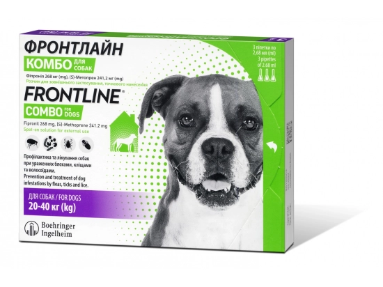 Фото - від бліх та кліщів Frontline Combo (Фронтлайн Комбо) краплі для собак від бліх та кліщів