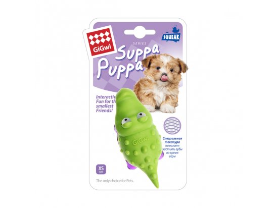 GiGwi (Гигви) Suppa Puppa КРОКОДИЛЬЧИК игрушка для собак с пищалкой, 9 см - 2 фото