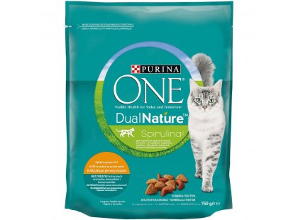 Фото - сухий корм Purina One (Пуріна Ван) Dual Nature корм для котів КУРКА та СПІРУЛІНА