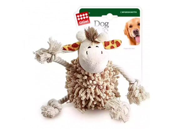 Фото - игрушки GiGwi (Гигви) Catch&Fetch ЖИРАФ игрушка для собак с теннисным мячом, 20 см