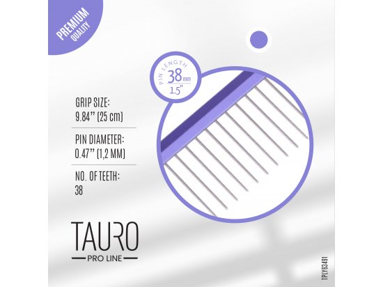 Фото - гребінці, щітки, граблі Tauro (Тауро) Pro Line Ultra Light Line гребінець з алюмінієвою ручкою та зубчиками з нержавіючої сталі, фіолетовий