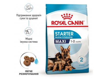 Фото - сухой корм Royal Canin MAXI STARTER MOTHER & BABYDOG корм для беременных и кормящих сук и щенков крупных-пород